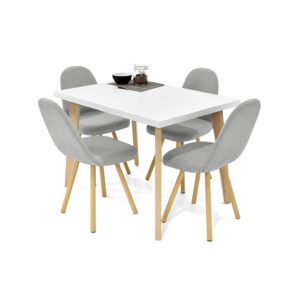 Comedor Lugo Matiz 4 puestos Plata Tela 1 Comedor Lugo Matiz 4 puestos Plata Tela